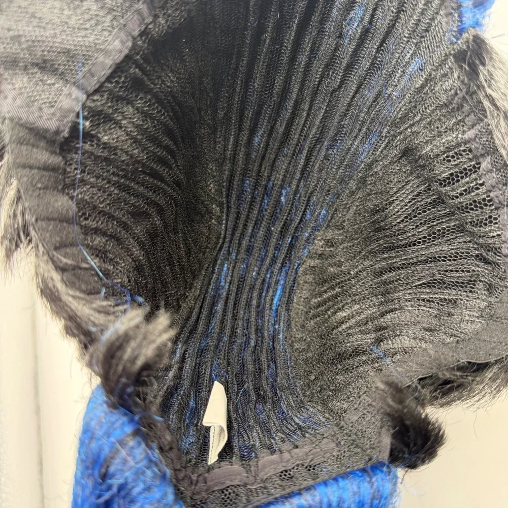 Costume Agent Inc Blue Black Mohawk Wig Spiky Punk Rock Synthetic Hair Kids